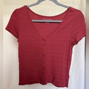 Small Button Up American Eagle Crop Top